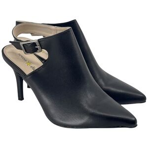 Seven Dials Sherly Black Ankle Booties Heels Buckle Strap Pointed Toe - 7.5
